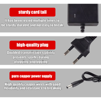 Chargeur de batterie pour outil électrique au lithium 21V 1.2A avec sortie CC, prise EU, indicateur d'état LED, jauge de niveau de charge pour batteries de perceuse sans fil