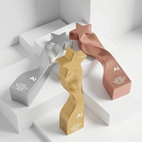 Trofeo de Resina Creativo con Forma de Estrella, Personalizado, de Alta Calidad, en Oro, Plata y Cobre, para Campeones de Competencia, Personal Destacado, Deportes