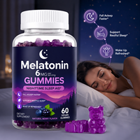 Gummies de Mélatonine 6mg en Gros OEM, 60 Unités Végétaliennes, Aide Naturelle au Sommeil aux Baies, Complément pour le Sommeil Nocturne