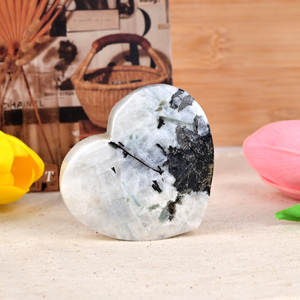 Wholesale Natural <b>Crystal</b> Energy Palm Healing <b>Moon</b> Stone <b>Crystal</b> Heart for Meditation - Product Image 6