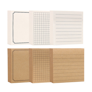 Mini blocs-notes adhésifs personnalisés, lignés et quadrillés, faciles à coller, en papier blanc et kraft, blocs mémo autocollants - Product Image 1