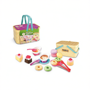 Kids Pretend Play Cookie Set With Picnic Basket And Toy Food For Imaginative Cooking Role Play Ages 2 4 Years - Product Image 1
