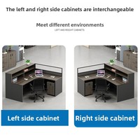 Ensemble de bureaux de direction minimalistes en forme de bar pour entreprises, 4 places et 6 places doubles, avec ceinture amovible pour le personnel de bureau
