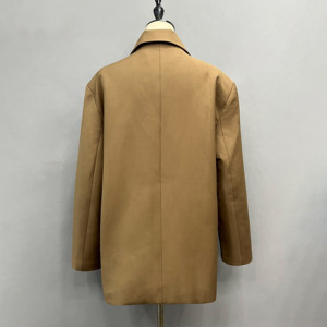 Veste surdimensionnée à revers en pointe personnalisée Jancoco pour femme, manteau mi-long camel marron pour l'automne et l'hiver, idéal pour le bureau - Product Image 4