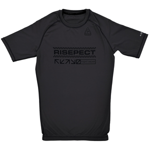 Rashguard BJJ à manches courtes pour homme, avec bande de maintien en silicone, impression sérigraphique du logo de la marque et du club, équipement d'entraînement No-Gi - Product Image 1
