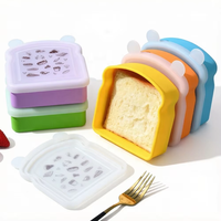 Boîte à bento en silicone de qualité alimentaire 400 ml, compatible micro-ondes, pour sandwichs, avec couvercle, couleur et logo personnalisés, fabrication en usine
