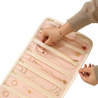 Pochette de rangement pour bijoux Fuxin, style transfrontalier, multi-couches, boucles d'oreilles, colliers, accessoires de voyage, portable, enroulable