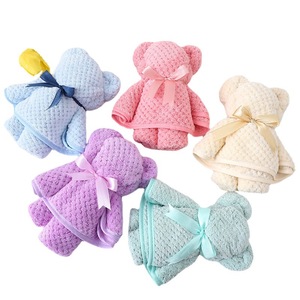 Toallas de coral suaves y absorbentes con forma de oso Jin Ao, en caja de regalo para eventos festivos y bodas. - Product Image 5