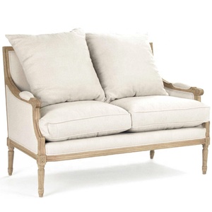 Trang trại phong cách mỹ hiện đại và tối giản đồ nội thất phòng khách gỗ rắn ghế lanh tự nhiên và một nử<span class=keywords><strong>a</strong></span> - Product Image 1