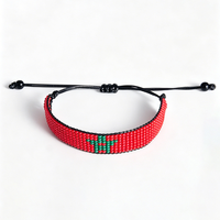 Bracelet tressé personnalisé en perles de rocaille drapeau national du Maroc, ajustable, bijou souvenir pour fan de sport DIY
