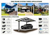 Abri de voiture personnalisé en polycarbonate solide 5,8 m avec plaque en polycarbonate courbée