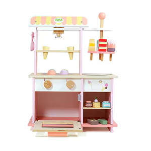 Simulación de simulación de madera para hacer helados, tienda de postres, juego colorido, juguetes de rol Montessori, juego de <span class=keywords><strong>helado</strong></span> de madera para niños - Product Image 2
