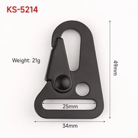 Vente en gros Mousqueton à ressort HK noir de 1 pouce, Mousqueton tactique pour porte-clés, Mousqueton métallique pour sangle, Mousquetons HK de 25 mm (1 pouce) pour sac à dos