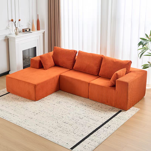 Современная роскошная мебель для гостиной, набор диванов, l-образный <span class=keywords><strong>2</strong></span>, 3 места, вельветовый компрессионный пенопласт, секционный угловой откидной диван, дизайнерский - Product Image 1