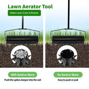 เครื่องอัดอากาศสำหรับสนามหญ้าแบบแมนนวลขนาด16นิ้วเครื่องเจาะดินพร้อมที่จับเครื่องมือสำหรับเติมอากาศสนามหญ้า - Product Image 4