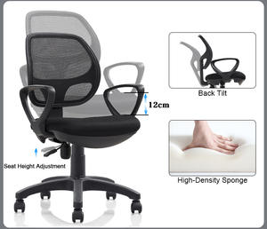 Bán Buôn Giữa Trở Lại Khách Ghế Nội Thất Văn Phòng Chiều Cao Có Thể Điều Chỉnh Ghế Khách Silla De Oficina Nhân Viên Ghế Lưới - Product Image 4