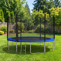 Trampolín de 14 pies con red de seguridad, diseño sin huecos, marco de acero galvanizado, capacidad de peso de 450 lb