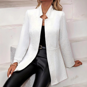 <span class=keywords><strong>Blazer</strong></span> transpirable tejido de Color sólido elegante para mujer transfronteriza con <span class=keywords><strong>plataforma</strong></span> independiente de comercio exterior europeo y americano - Product Image 3