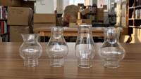 En gros, Abat-jour en verre soufflé à la main transparent pour lampe à huile, lampe à kérosène, lampe globe, abat-jour coupe-vent, et récipients pour lampe à kérosène
