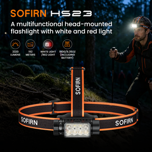 Torcia frontale Sofirn HS23 3320LM LED con tripla sorgente luminosa, alto CRI, ricaricabile USB-C, professionale, con batteria 21700. - Product Image 2