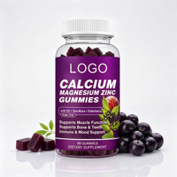 Gummies sans produits laitiers, sans noix, sans arachides, sans soja, sans œufs, sans allergènes, sans OGM, enrichies en calcium, magnésium et zinc