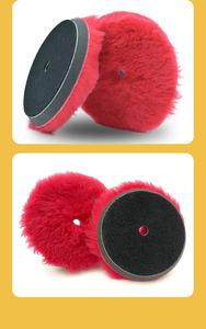 Style japonais 100% laine rouge double <span class=keywords><strong>action</strong></span> polisseuse ponceuse <span class=keywords><strong>voiture</strong></span> tampon de polissage compatible éponge - Product Image 6
