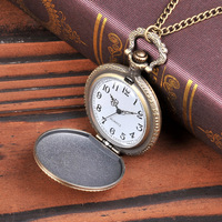 Reloj de Bolsillo de Cuarzo con Temática del Cuerpo de Marines de los Estados Unidos, Estilo Antiguo y Vintage, Color Rojo, con Cadena y Collar, Ideal para Regalo