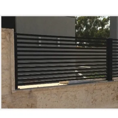Wholesale Garden Outdoor Modern Metal Black Aluminum Louver Fence Panels Aluminum Slat Fence