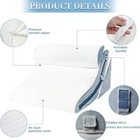 3 Stück verstellbares weißes Memory Foam Bettkeil kissen Acid Reflux Schnarchen Rückens ch merzen Linderung 3-in-1 Incline Triangle Pillow