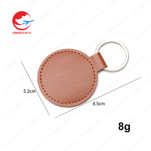 Tùy chỉnh khắc da và kim loại vòng chìa khóa Fob cá nhân phụ kiện PU Keychain tim vòng Keyring quà tặng cho nam giới phụ nữ - Product Image 5