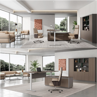 Bureau d'angle de direction moderne, bureau de direction en bois, table d'ordinateur convertible, design extensible avec panneau en mélamine