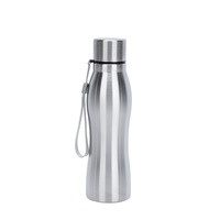 Logo personnalisé 750ml 1000ml flacons à boire étanches de grande capacité gourde à paroi unique en acier inoxydable bouteille d'eau de sport avec corde