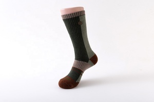 Logo personnalisé broderie <span class=keywords><strong>100</strong></span>% laine mérinos chaussettes de compression équipage de haute qualité pour les sports de plein air d'hiver-randonnée avec logo sur le fond - Product Image 2