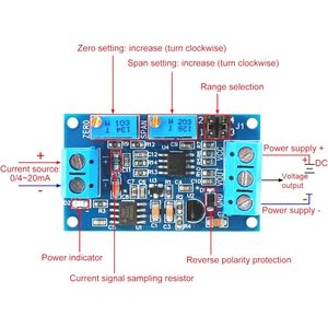 Módulo Convertidor de Corriente a Voltaje NOYITO, 4-20mA 0-20mA a 0-3.3V 0-5V 0-10V, Placa de Conversión de Señal - Product Image 2