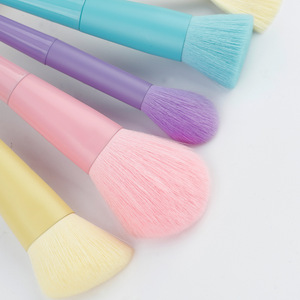 17 Pc Colorful Makeup <b>Brush</b> Set Synthetic Fiber Face Beauty Tools For Foundation Application - Product Image 4