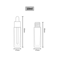 Flacon compte-gouttes en verre carré rectangulaire de 10ml 1/3 oz avec collier noir doré pour emballage d'huile de barbe d'huile de parfum essentiel