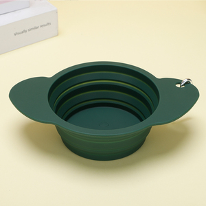 Conception de chien de dessin animé mignon personnalisé bol pour animaux de compagnie pliable en silicone de qualité alimentaire avec mousqueton pour l'alimentation et l'eau de voyage en plein air - Product Image 4