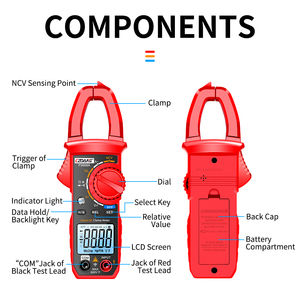 Medible DCV ACV ACA Ohm Capacitancia Hz Diodos Continuidad 3999 Dígitos Pinza amperimétrica digital Multímetro con detección NCV - Product Image 3