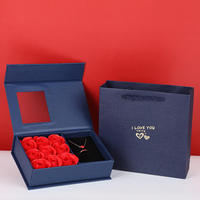 Boîte cadeau double couche avec roses éternelles Ever Bright pour mariage, couleur personnalisable, emballage pour bijoux et colliers Saint-Valentin EB08