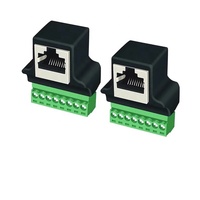 Conector Hembra RJ45 8P8C, Adaptador de Bloque de Terminales de Tornillo de 8 Pines, Conector de Cable Ethernet RJ45 Negro, Sin Soldadura, para PCB