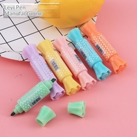 Ensemble de surligneurs non effaçables 6 couleurs avec marqueurs fluorescents aux couleurs bonbon pour étudiants créatifs (matériau PP)