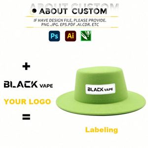 Chapeau Fedora en feutre à large bord unisexe personnalisé avec logo sur mesure, chapeau en feutre de laine à large bord pour l'hiver, vente en gros - Product Image 3