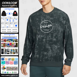 Sudadera de Cuello Redondo para Hombre, Estilo Vintage, al por Mayor, de Alta Calidad, con Logotipo Personalizado, Etiqueta Privada, 100% Algodón, Lavado Ácido - Product Image 1