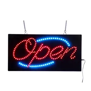 Panneau d'affichage intérieur 19x9,5 pouces LED Open Close Sign Shop Open Electronic Hanging Display Board