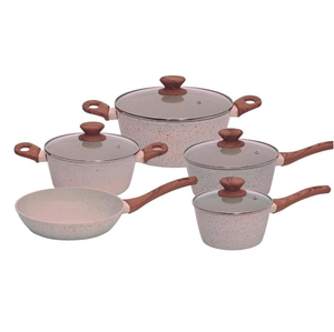 9-Piece Modern Aluminum Alloy Cooking <b>Pots</b> Glass Lids Bakelite Handles Dishwasher Oven Safe Gas <b>Induction</b> Ready Cookware Set - Product Image 3
