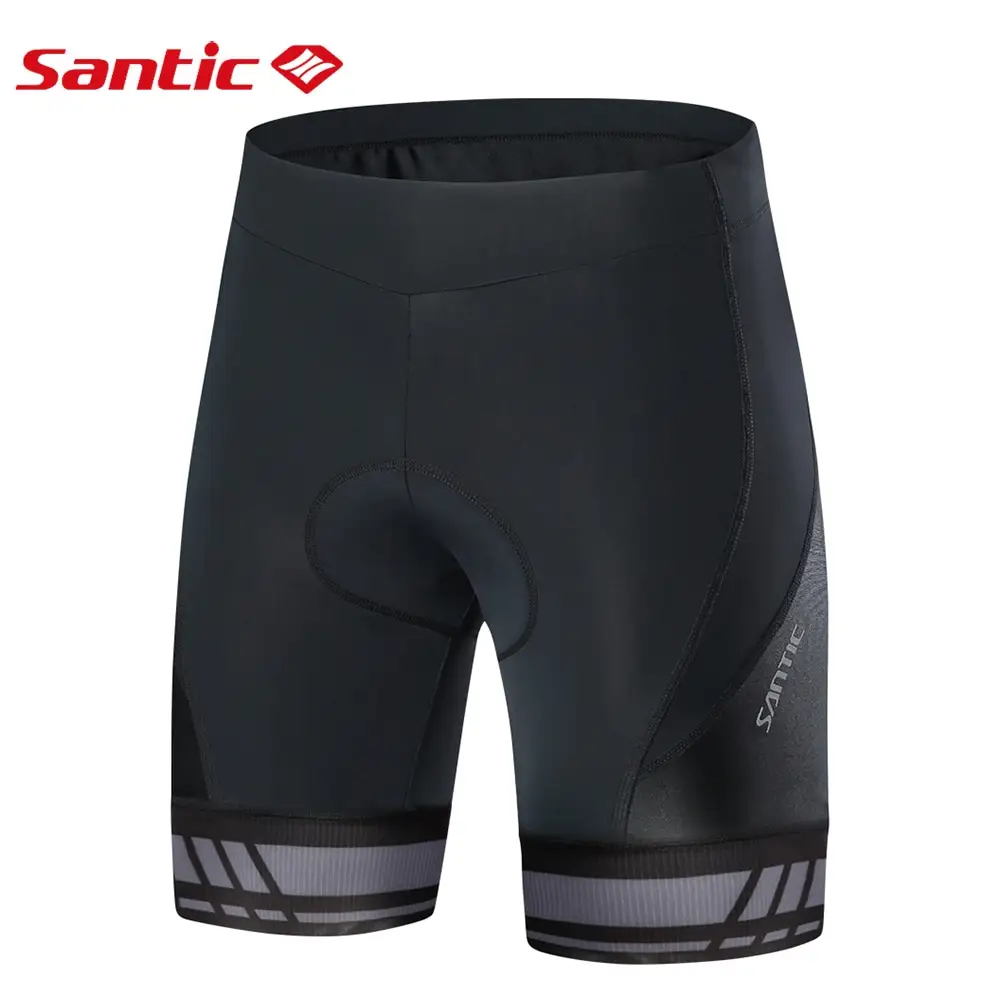 Santic Men Cycling Shorts Shockproof Padded MTB Road Bike Short Pants Reflective Summer Compression Bicycle Knickers Sportswear