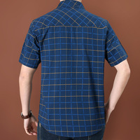 Chemise en coton à carreaux surdimensionnée à manches courtes pour homme, pour les sports de plein air, les loisirs et la randonnée urbaine, l'escalade, la chasse - pour le printemps