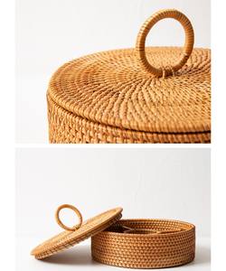 Wholesale Eco-friendly Natural Rattan Storage Box Handcrafted Rattan Candy Box for Home Decor and Tea Party - Product Image 3