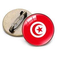 Broche rétro drapeau de la Tunisie, épinglette, broche pays du monde, cadeau fantaisie, souvenir pour les voyageurs et les amoureux, cadeau pour les fans de club de football, personnalisable