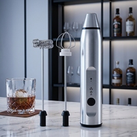 Mousseur à lait électrique portatif rechargeable par USB, en acier inoxydable, design écologique, pour café, thé, cappuccino, matcha